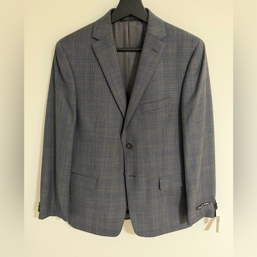 Michael Kors Charcoal Checkered Blazer